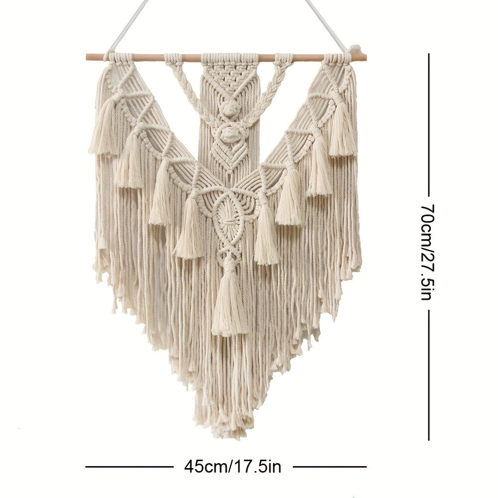 Artisanal Macrame Wall Hanging | Handcrafted Boho Wall Art Decor with Intricate Knotting | Cozy Bedroom or Kitchen Wall Decor 4