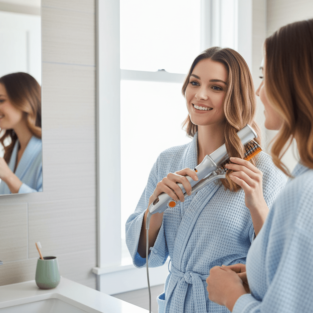 2-in-1 Hair Dryer Brush with Rotating Function | Effortless Styling for All Hair Types 1