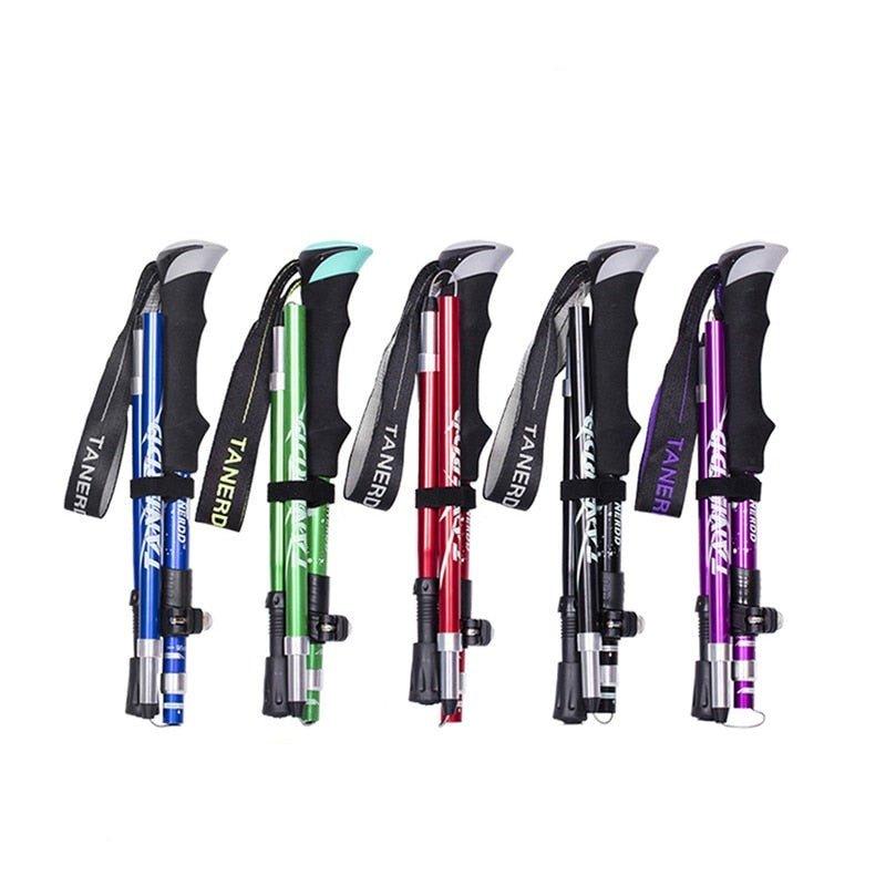 Adjustable Collapsible Hiking Poles with Ergonomic Grip | Lightweight Design for Stability and Comfort 0