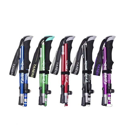 Adjustable Collapsible Hiking Poles with Ergonomic Grip | Lightweight Design for Stability and Comfort 0