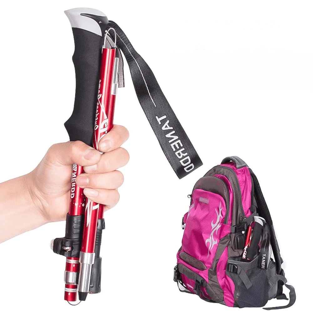 Adjustable Collapsible Hiking Poles with Ergonomic Grip | Lightweight Design for Stability and Comfort 1