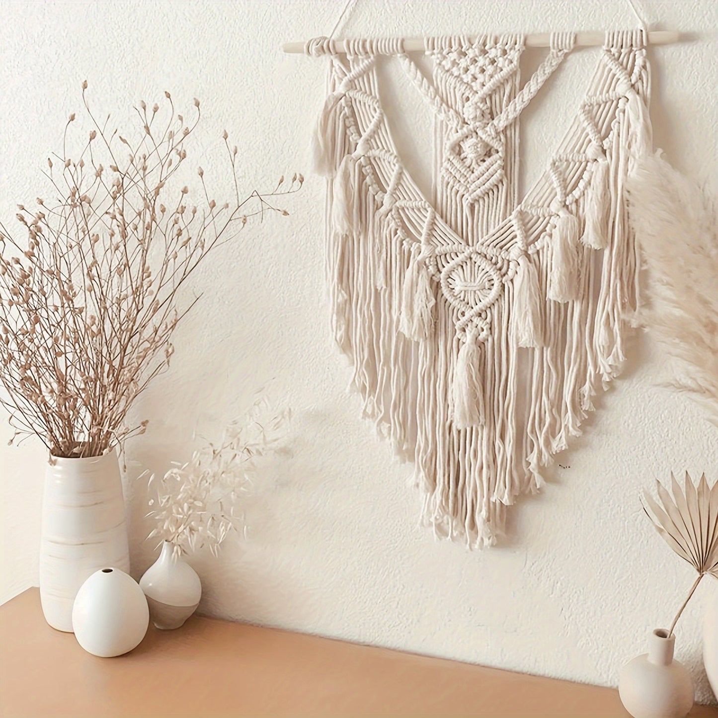 Artisanal Macrame Wall Hanging | Handcrafted Boho Wall Art Decor with Intricate Knotting | Cozy Bedroom or Kitchen Wall Decor 0