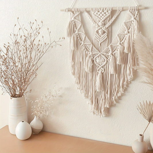 Artisanal Macrame Wall Hanging | Handcrafted Boho Wall Art Decor with Intricate Knotting | Cozy Bedroom or Kitchen Wall Decor 0