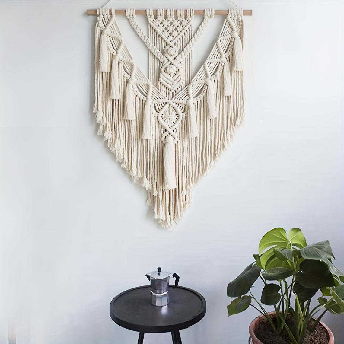 Artisanal Macrame Wall Hanging | Handcrafted Boho Wall Art Decor with Intricate Knotting | Cozy Bedroom or Kitchen Wall Decor 3