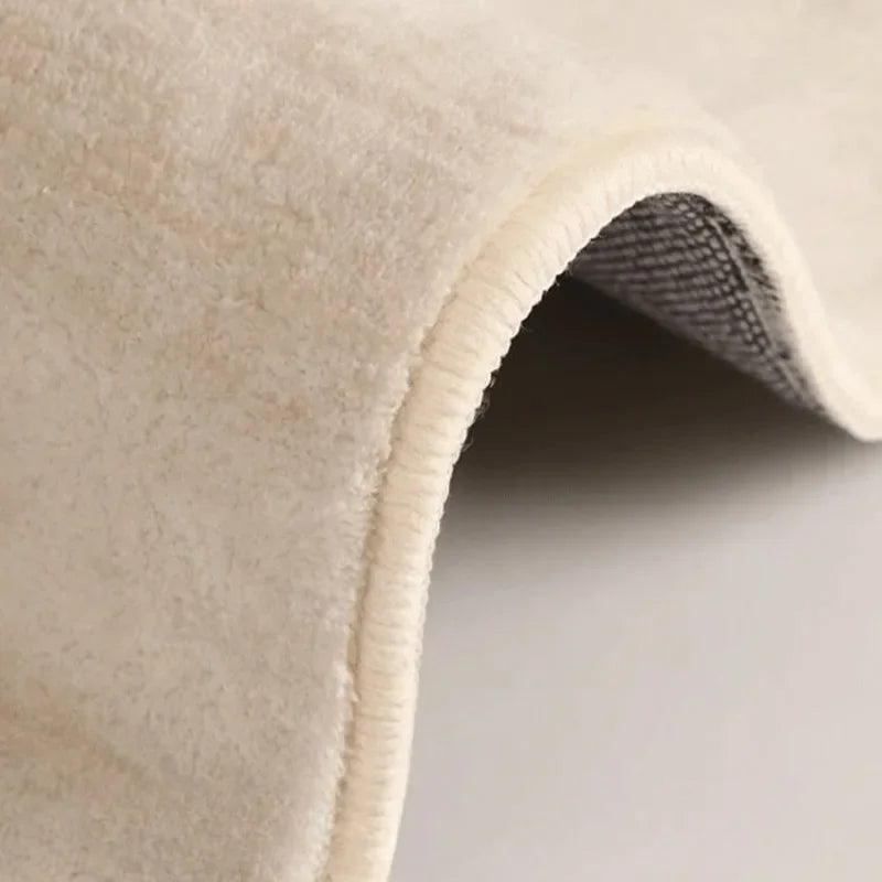 Artistic Cream Area Rug with Irregular Shape & Non-Slip Backing | Soft Texture for Modern Living Rooms 4