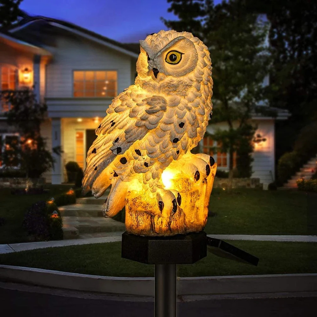 Charming Solar Garden Light | Owl Decorative Lamp with Automatic Dusk-to-Dawn Feature | Weather Resistant for Outdoor Spaces 0