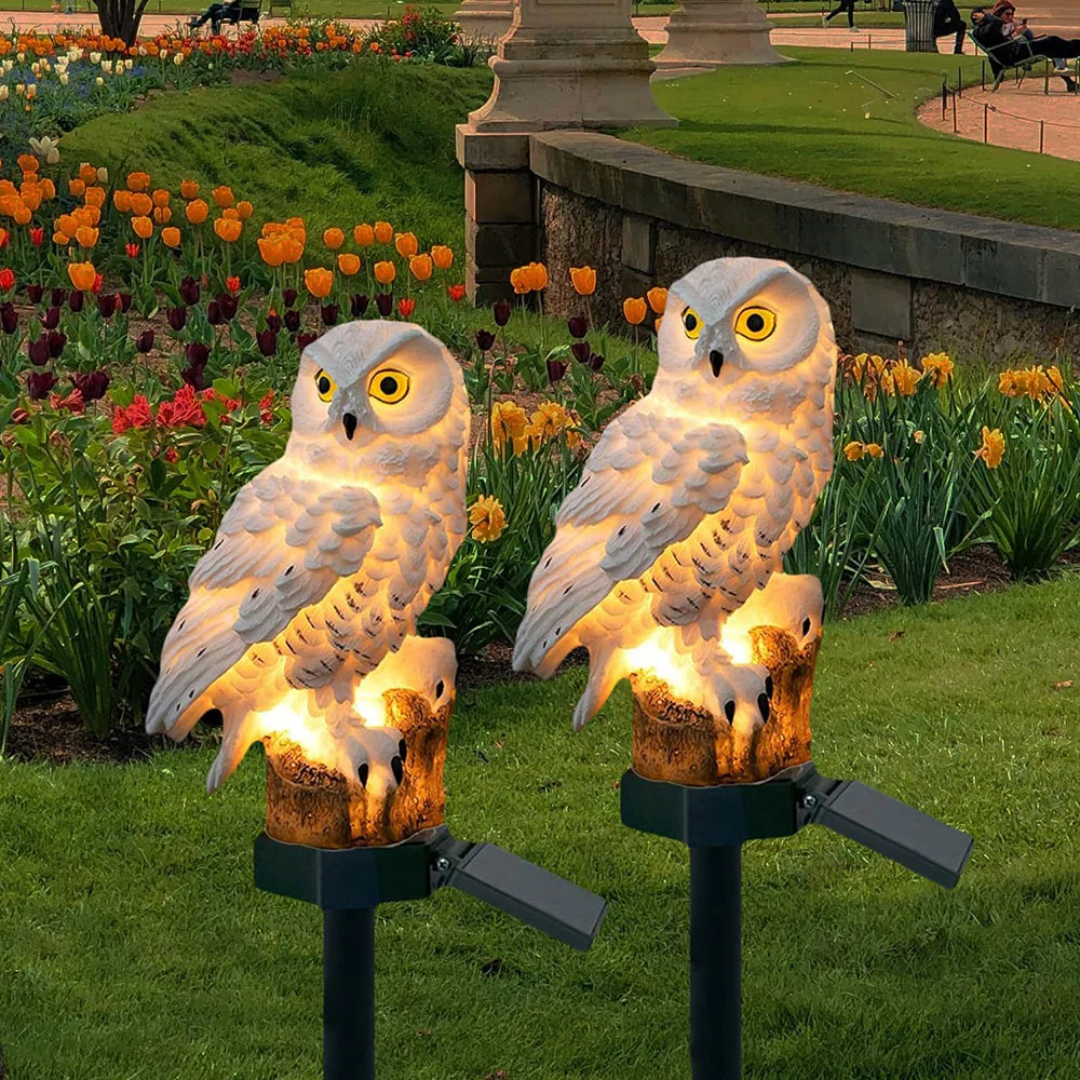 Charming Solar Garden Light | Owl Decorative Lamp with Automatic Dusk-to-Dawn Feature | Weather Resistant for Outdoor Spaces 1