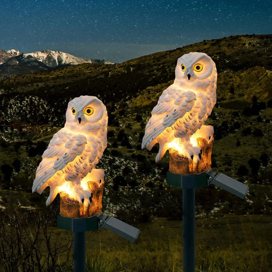 Charming Solar Garden Light | Owl Decorative Lamp with Automatic Dusk-to-Dawn Feature | Weather Resistant for Outdoor Spaces 2