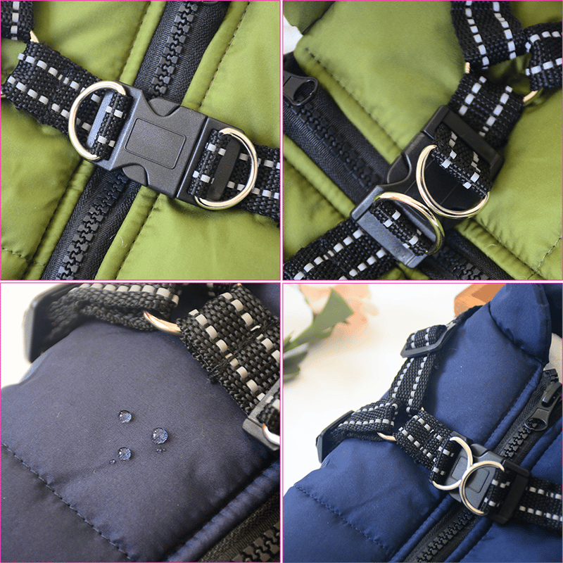 Cozy Collection | Waterproof Dog Jacket with Integrated Harness & Reflective Safety for Ultimate Comfort 6
