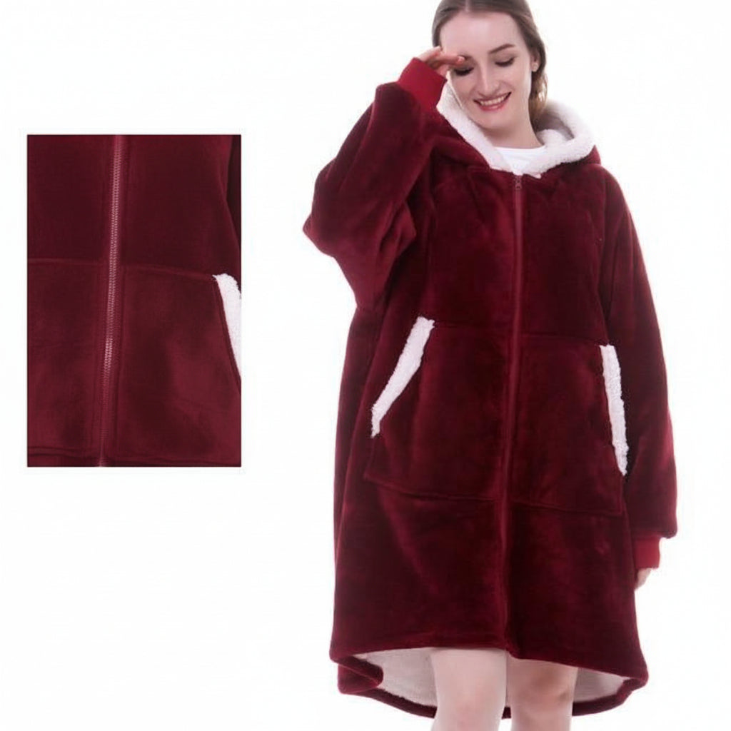 Cozy Collection | Wearable Blanket Hoodie with Flannel & Fleece | Oversized Comfort for All-Day Warmth 11