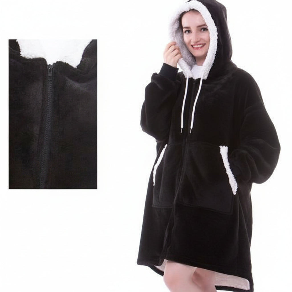 Cozy Collection | Wearable Blanket Hoodie with Flannel & Fleece | Oversized Comfort for All-Day Warmth 12
