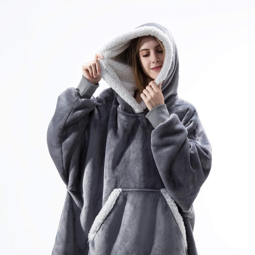 Cozy Collection | Wearable Blanket Hoodie with Flannel & Fleece | Oversized Comfort for All-Day Warmth 8