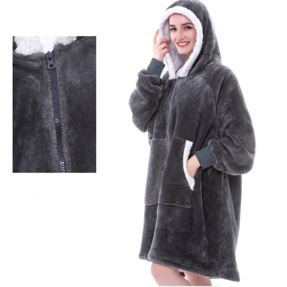 Cozy Collection | Wearable Blanket Hoodie with Flannel & Fleece | Oversized Comfort for All-Day Warmth 9