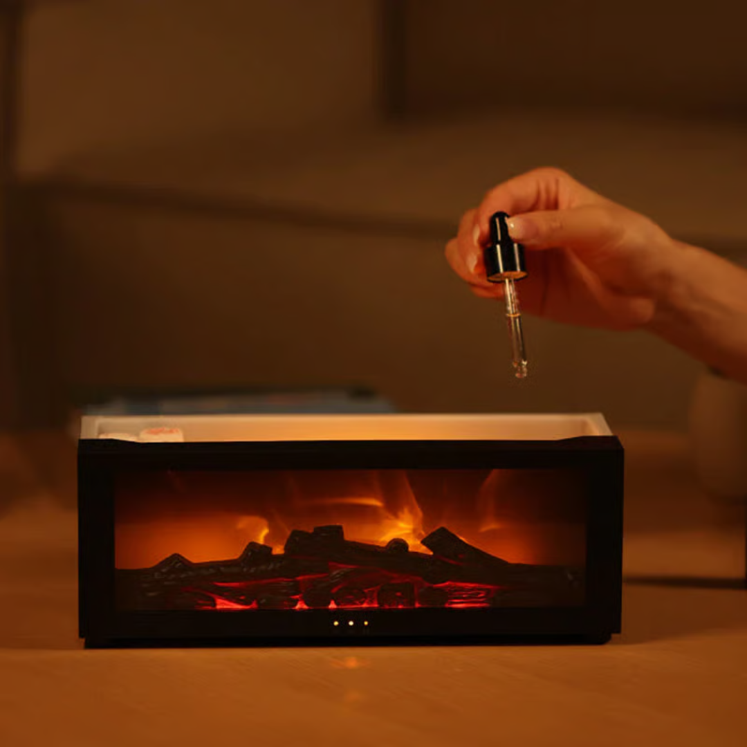Cozy Haven | Air Humidifier with Realistic Flame & Aromatherapy | Whisper-Quiet Design for Relaxing Sleep 2