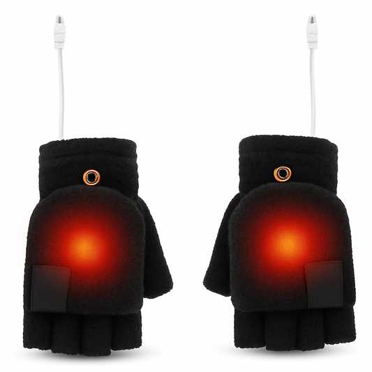 Cozy Touch | Heated Fingerless Gloves with Quick Heating | USB-Powered Comfort for Touchscreen Use 0