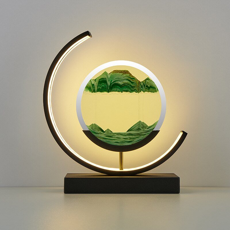 Dynamic Sandlight | LED Table Lamp with 360° Rotation & Soothing Illumination | Unique Decorative Piece for Relaxation 0