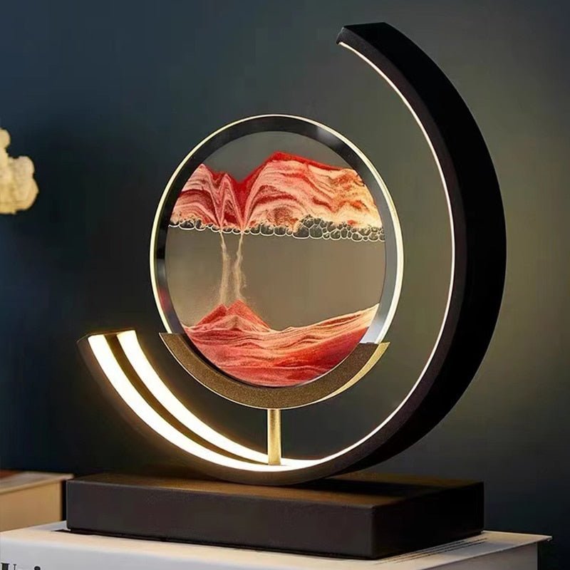 Dynamic Sandlight | LED Table Lamp with 360° Rotation & Soothing Illumination | Unique Decorative Piece for Relaxation 1