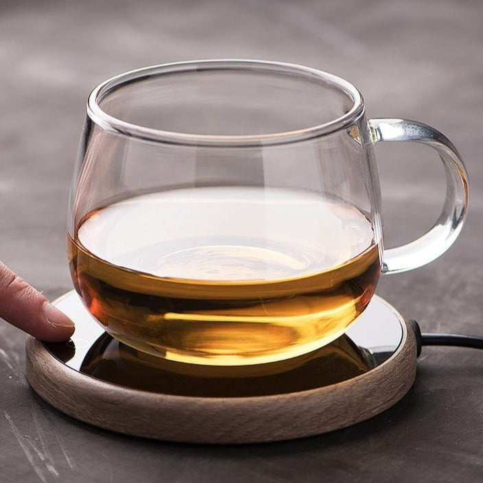 Elegant Ceramic Mug Warmer Coaster with Temperature Control & Auto Shut-Off 4