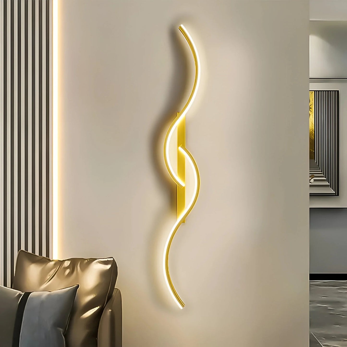 Elegant Curved Wall Light | Modern Sconce with Energy-Efficient LED | Stylish Illumination for Any Room 0