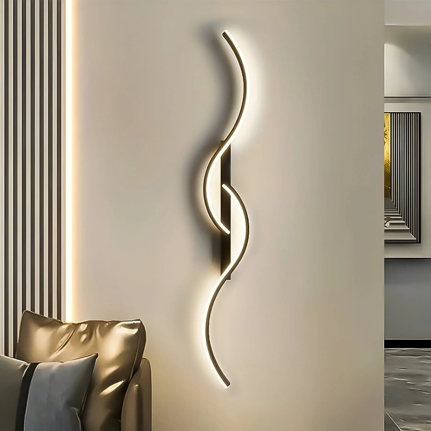 Elegant Curved Wall Light | Modern Sconce with Energy-Efficient LED | Stylish Illumination for Any Room 1