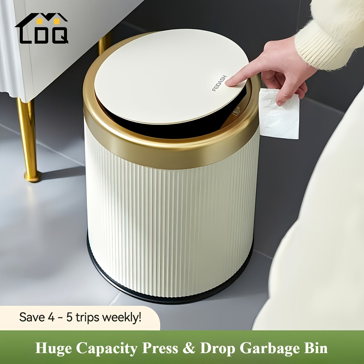 Elegant Oval Trash Can | Kitchen Trash Bin with Odour-Sealing Design | Stylish Waste Solution for Modern Interiors 2