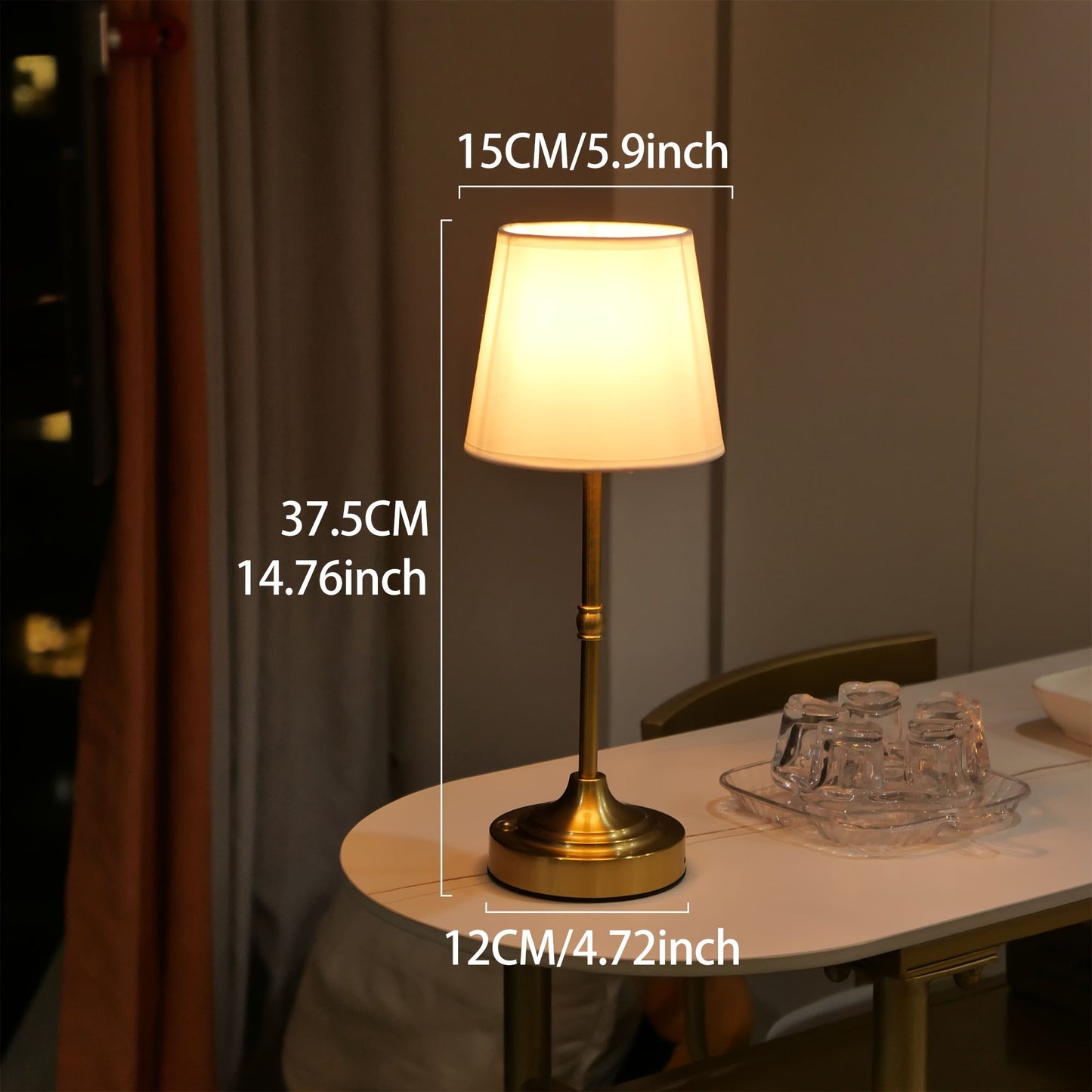 Elegant Table Lamp | Dimmable Cordless Design with Touch Control | Soft Ambient Lighting for Bedside Use 6