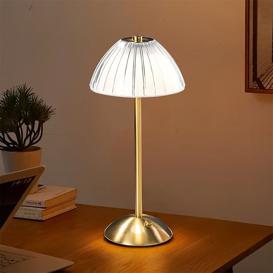 Elegant Touch | Dimmable Table Lamp with Crystal Shade | Cordless USB Rechargeable for Versatile Lighting 1