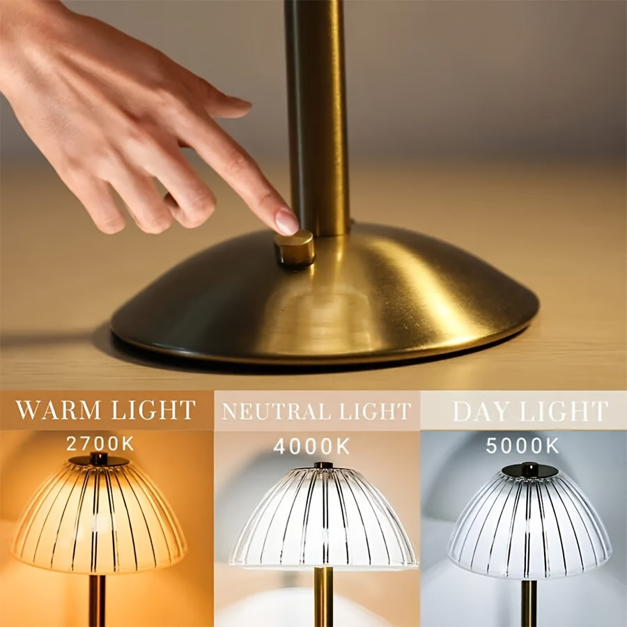 Elegant Touch | Dimmable Table Lamp with Crystal Shade | Cordless USB Rechargeable for Versatile Lighting 3