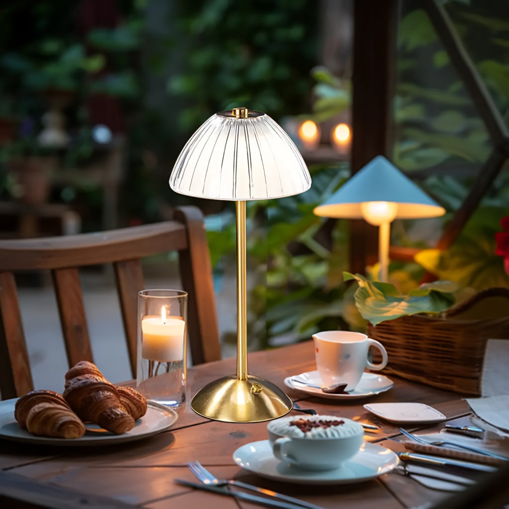 Elegant Touch | Dimmable Table Lamp with Crystal Shade | Cordless USB Rechargeable for Versatile Lighting 5