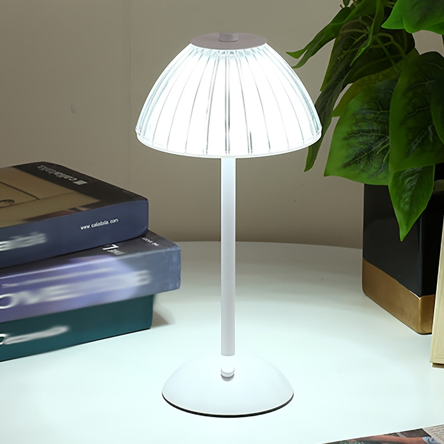 Elegant Touch | Dimmable Table Lamp with Crystal Shade | Cordless USB Rechargeable for Versatile Lighting 6