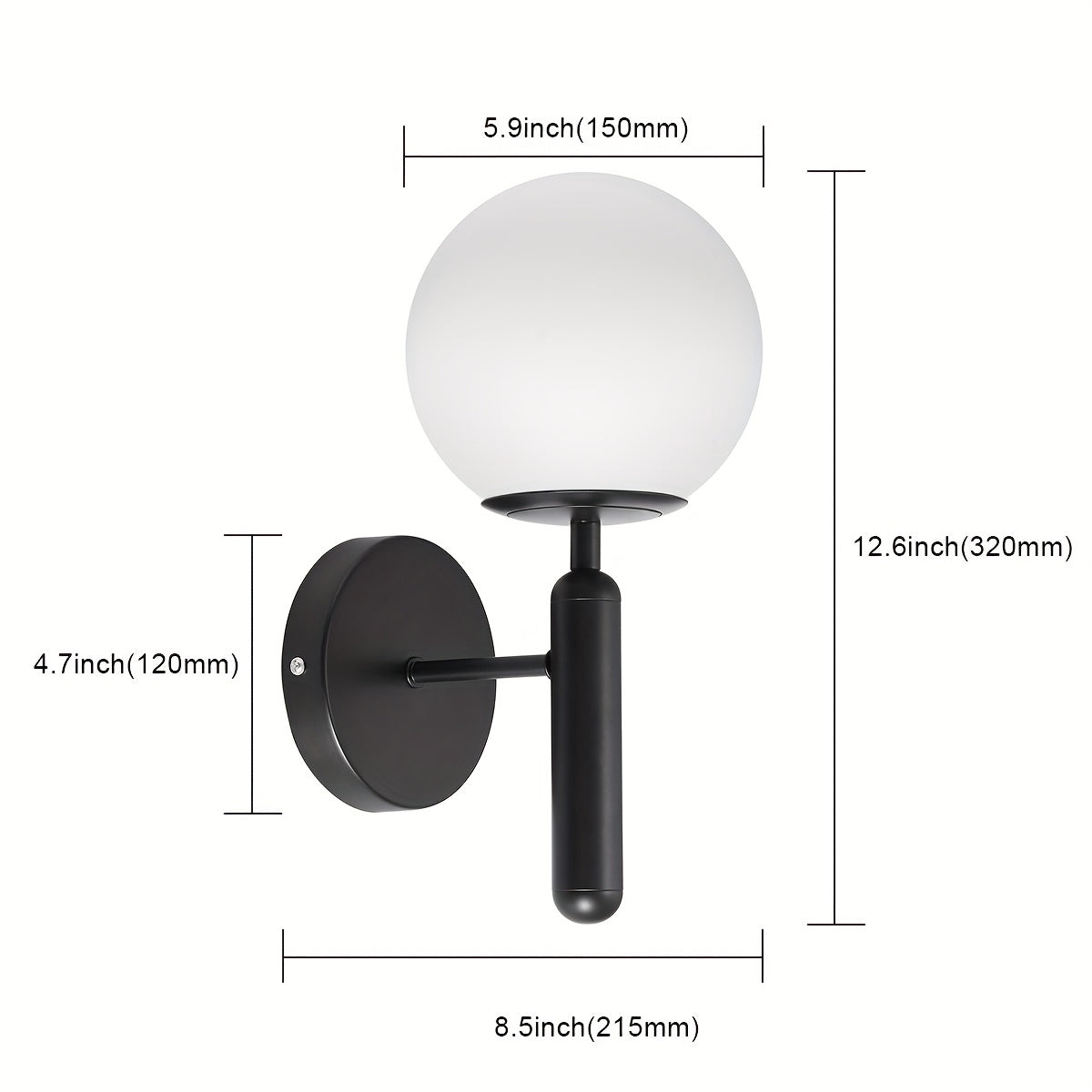 Elegant Wall Sconce | Modern Glass Globe Wall Lamp with Soft Glow | Stylish Lighting for Bedrooms and Living Spaces 0
