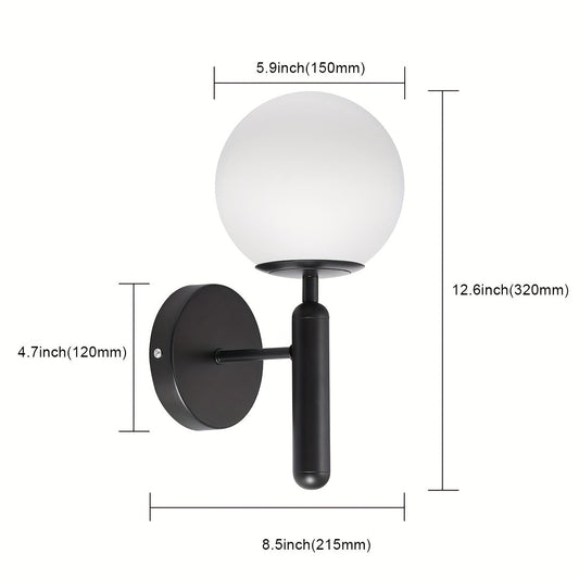 Elegant Wall Sconce | Modern Glass Globe Wall Lamp with Soft Glow | Stylish Lighting for Bedrooms and Living Spaces 0
