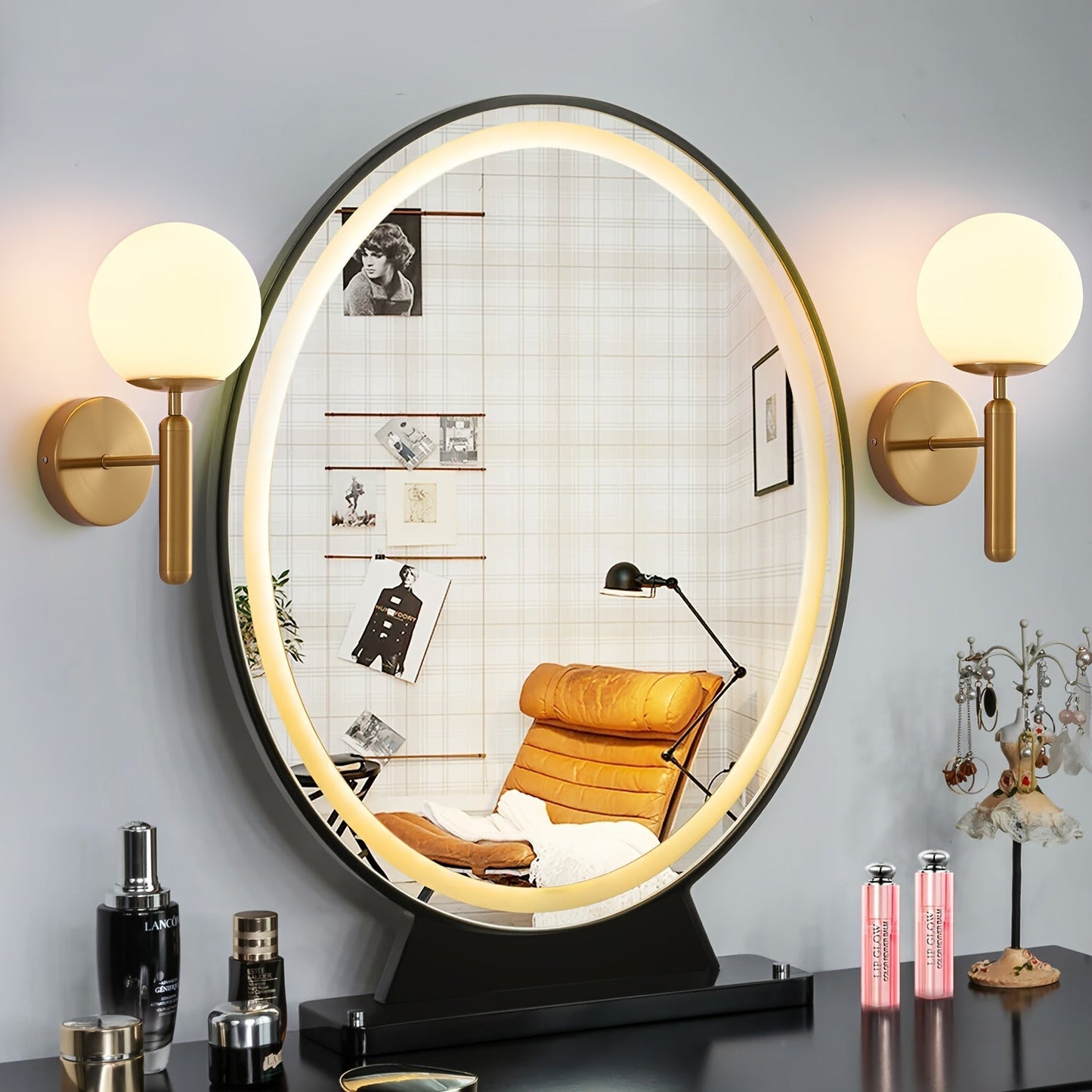 Elegant Wall Sconce | Modern Glass Globe Wall Lamp with Soft Glow | Stylish Lighting for Bedrooms and Living Spaces 2
