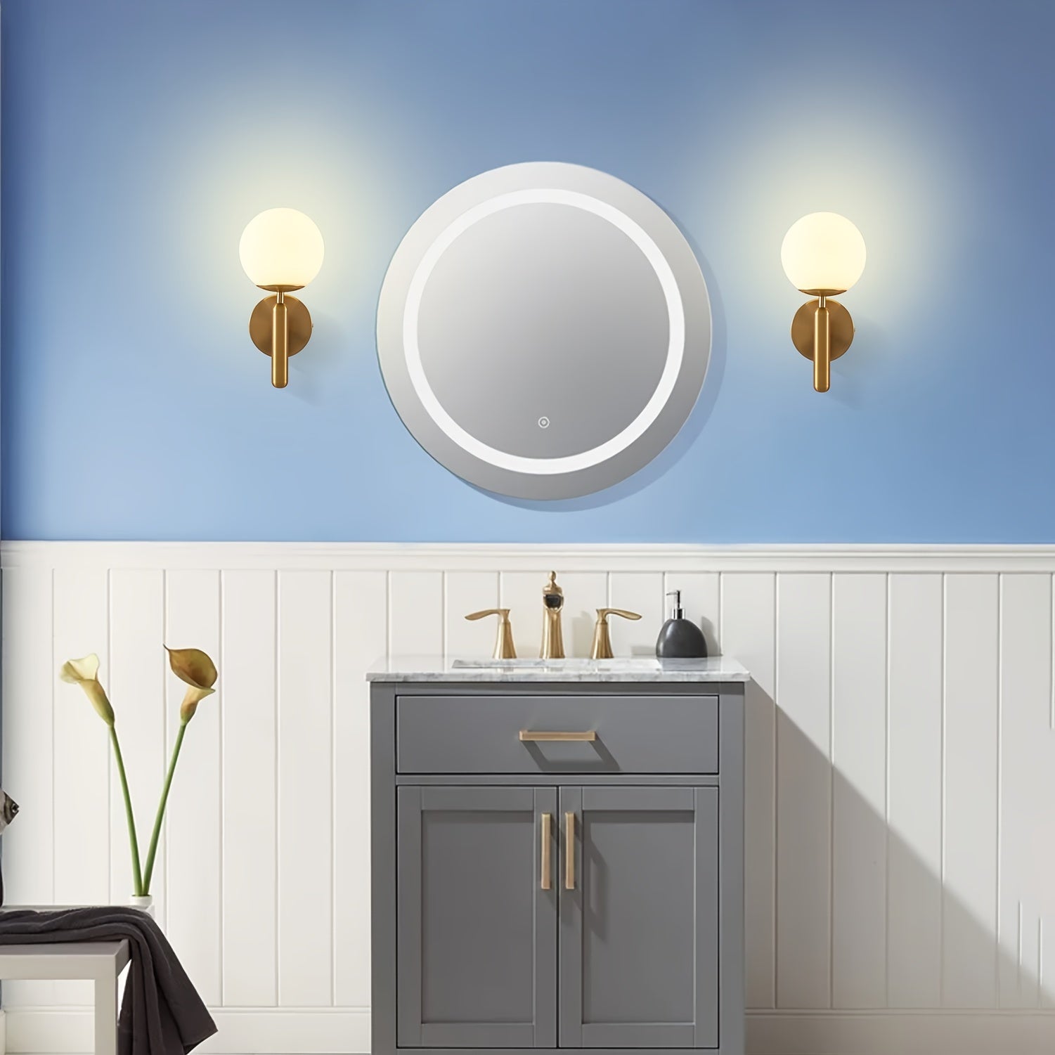 Elegant Wall Sconce | Modern Glass Globe Wall Lamp with Soft Glow | Stylish Lighting for Bedrooms and Living Spaces 3