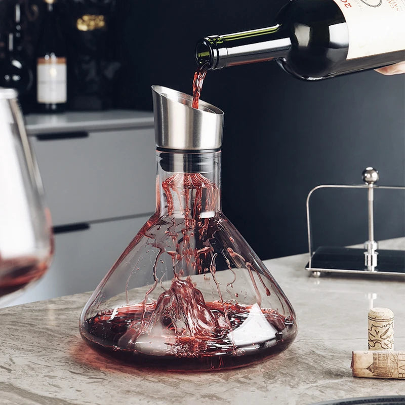 Elegant Wine Decanter | 1500ml Hand-Blown Crystal with 12-Channel Aeration | Perfect for Enhancing Wine Flavor 1