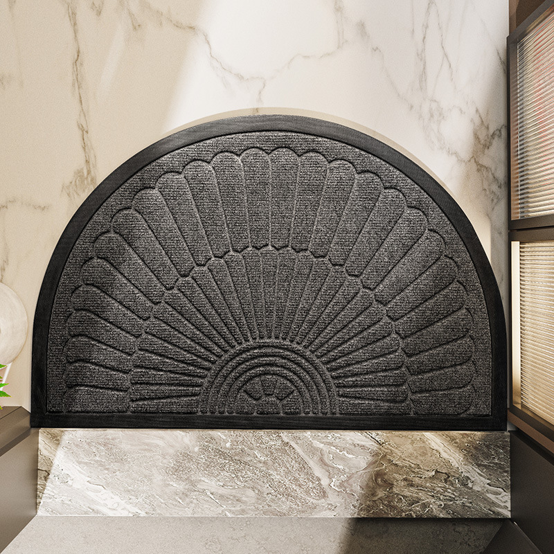 Entryway Essentials | Non-Slip Outdoor Door Mat for Dirt Control | Durable Semi-Circular Design for Clean Floors 0