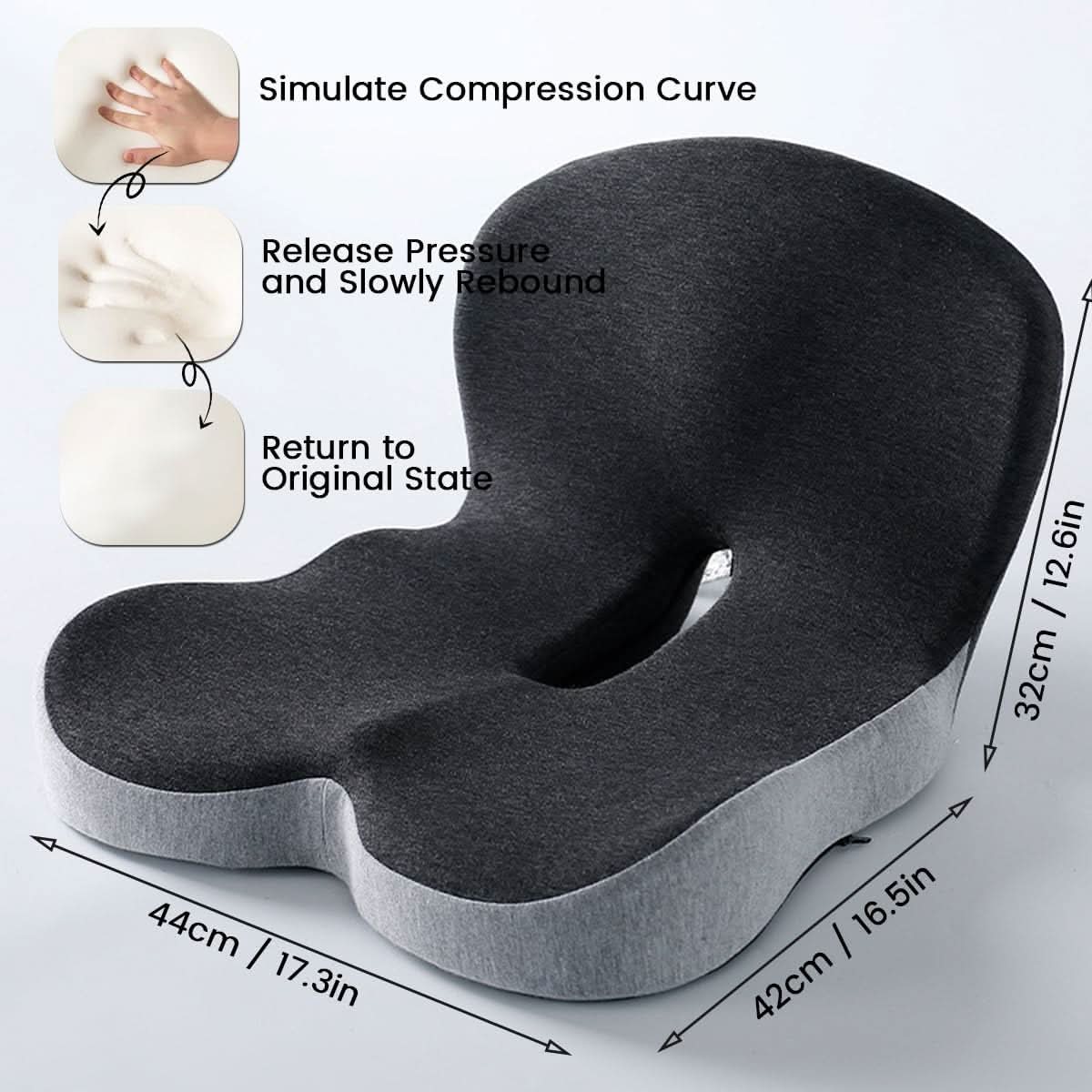 Ergonomic Seat Cushion with Lumbar Support | Breathable Memory Foam for Enhanced Comfort and Posture 7