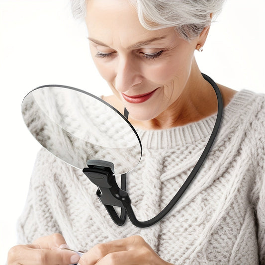 Hands-Free Magnifying Glass | 5X Magnification with Adjustable Neck Strap | Ideal for Reading and Crafting 0