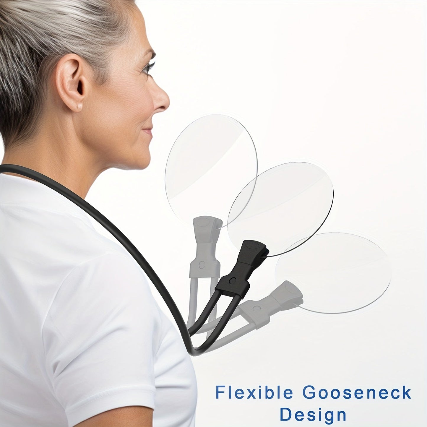 Hands-Free Magnifying Glass | 5X Magnification with Adjustable Neck Strap | Ideal for Reading and Crafting 5