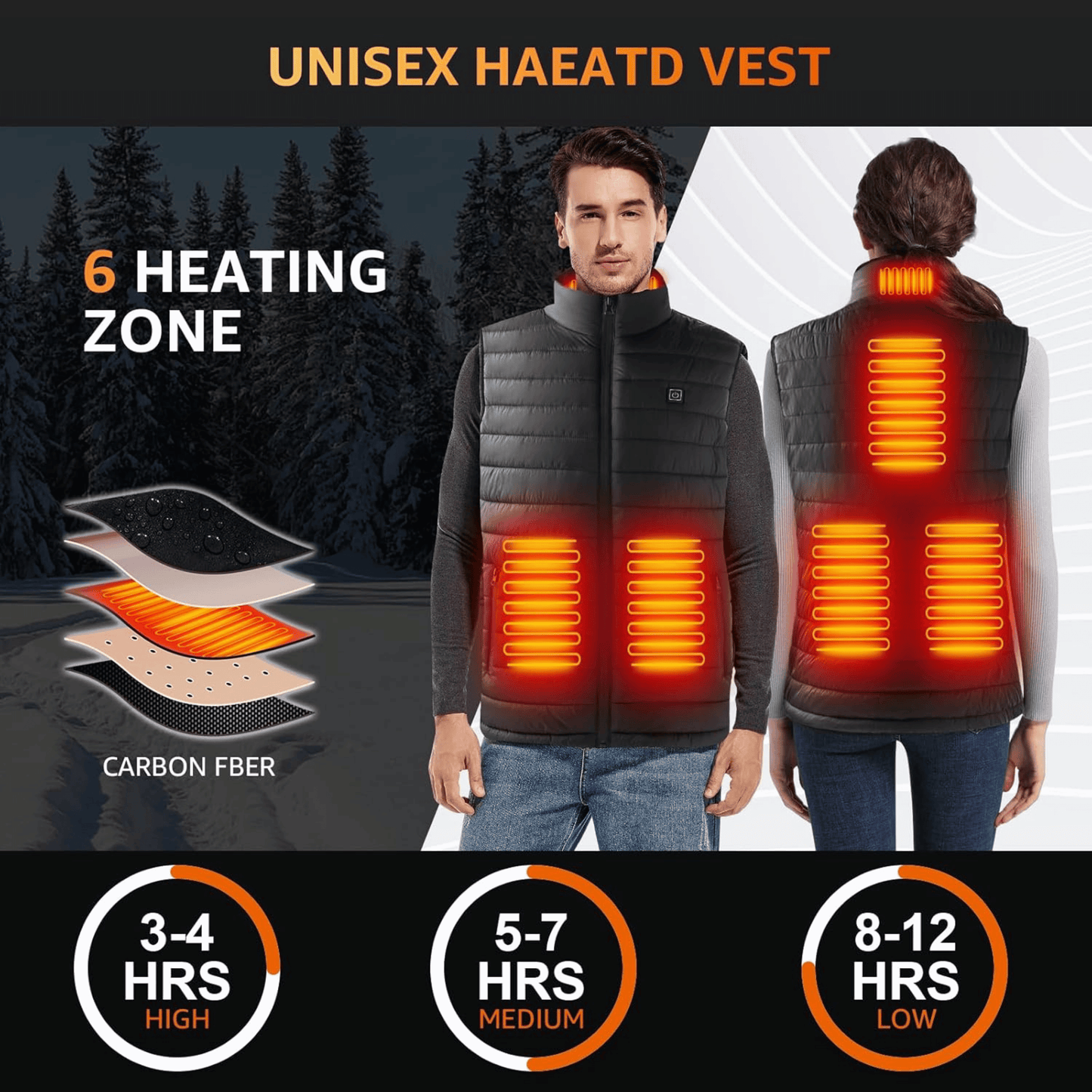 Heated Gilet | Lightweight Heated Jacket with Rapid Heating | Water-Resistant Comfort for All-Day Warmth 6