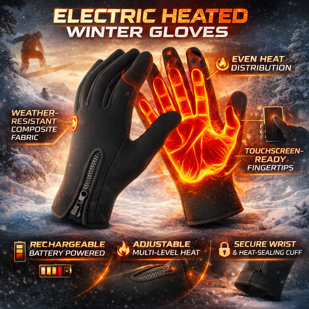 Heated Motorcycle Gloves | USB-Powered Warming Design with Touchscreen Functionality | Waterproof Heated Biker Gloves for Ultimate Cold Weather Protection 3