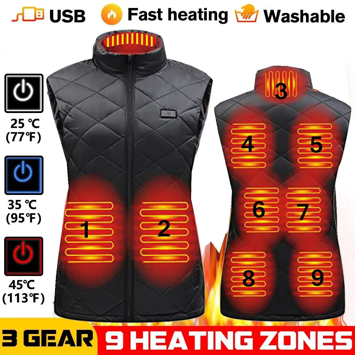 Heated Vest | Ladies Heated Jacket with USB Power & Infrared Technology | Lightweight Design for Ultimate Comfort 1
