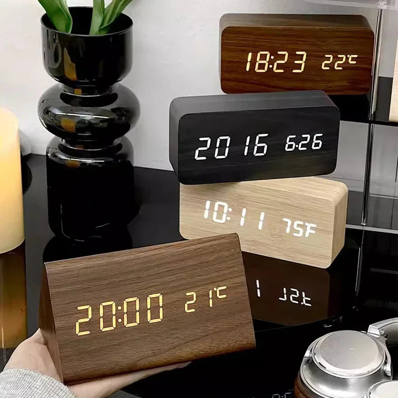 LED Digital Alarm Clock with Voice Control & Temperature Display | Modern Design for Stylish Wake-Up 1