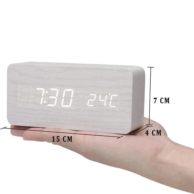 LED Digital Alarm Clock with Voice Control & Temperature Display | Modern Design for Stylish Wake-Up 10
