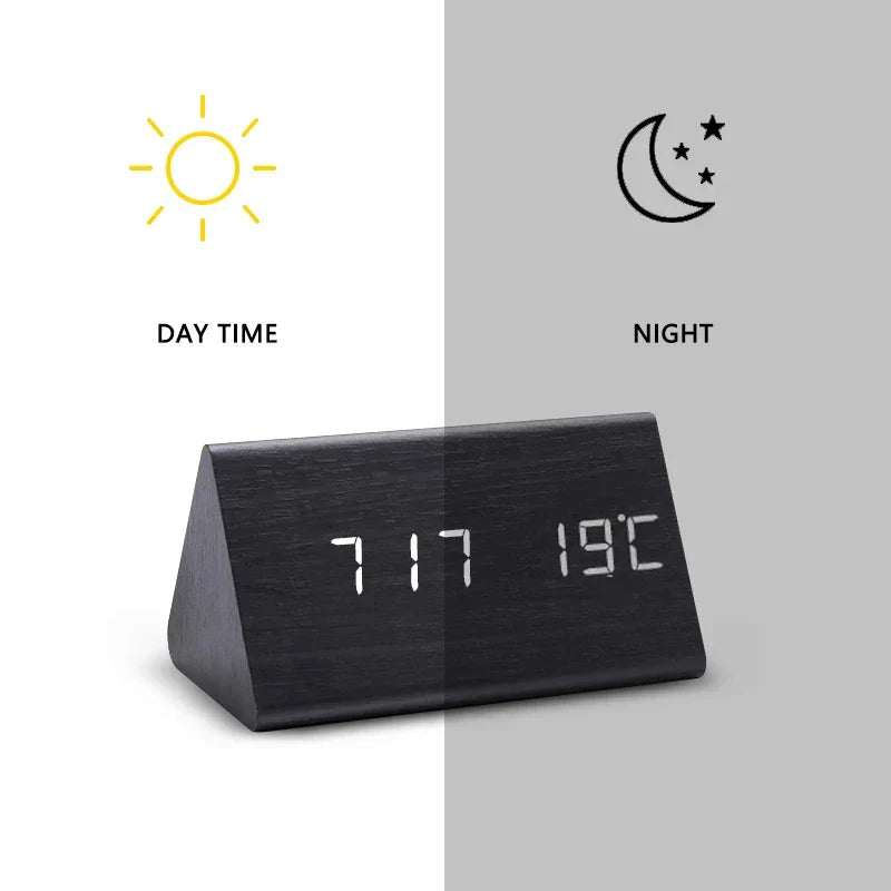LED Digital Alarm Clock with Voice Control & Temperature Display | Modern Design for Stylish Wake-Up 8