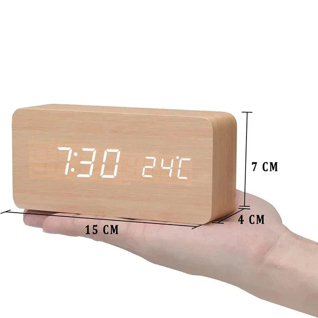 LED Digital Alarm Clock with Voice Control & Temperature Display | Modern Design for Stylish Wake-Up 9