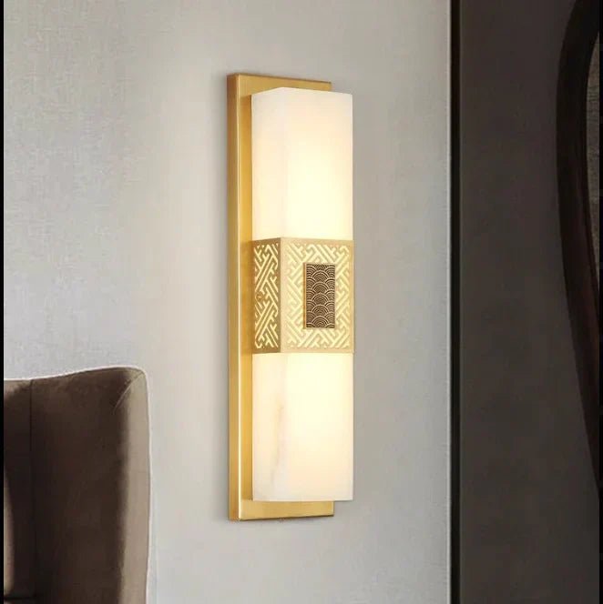 MarbleGlow | Luxurious Elegant Brass and Marble Wall Light Fixture 4