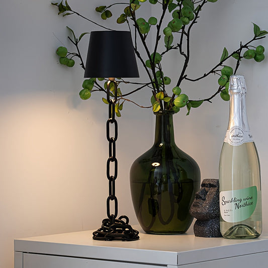 Modern Chain-Link Table Lamp | Rechargeable Cordless LED Light with Touch Control | Sculptural Design for Contemporary Spaces 0