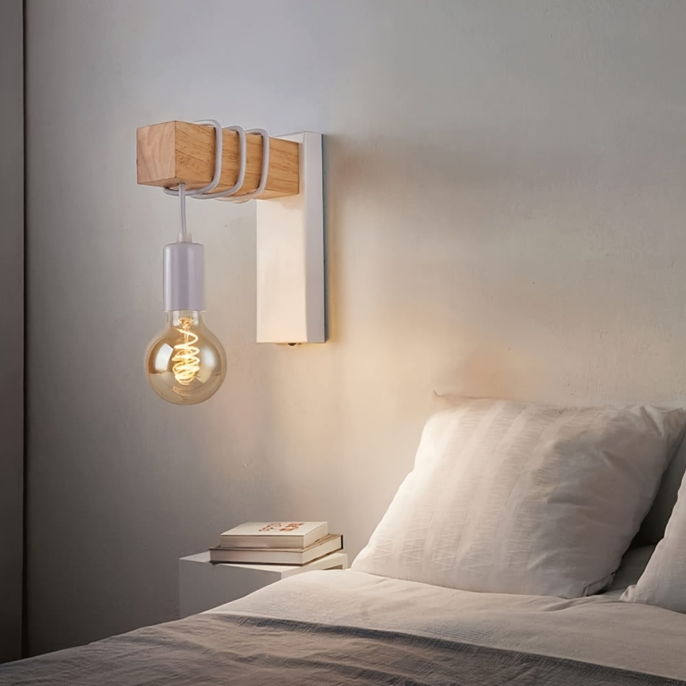 Modern Industrial Wall Sconce Lighting with Metal Finish & Wood Accent for Inviting Ambience 1