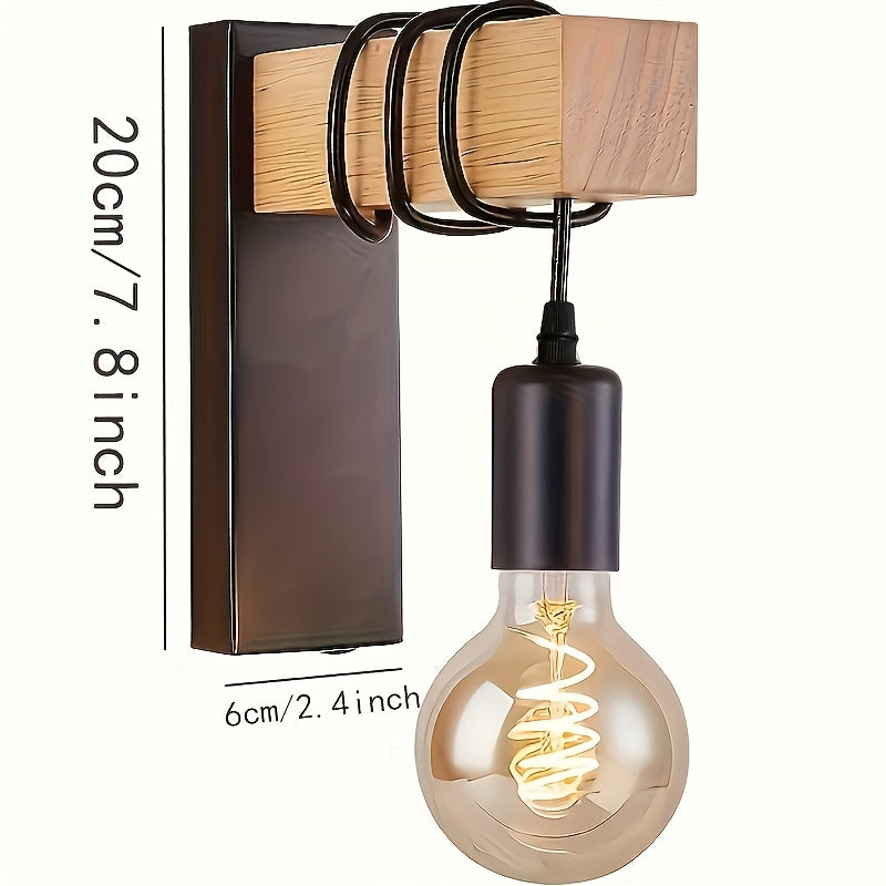 Modern Industrial Wall Sconce Lighting with Metal Finish & Wood Accent for Inviting Ambience 5